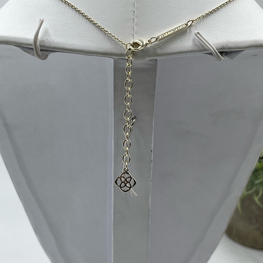 Kendra Scott Gold Plated Anissa Bar Pendant‎ Cubic Zirconia Regal Necklace - Picture 7 of 13